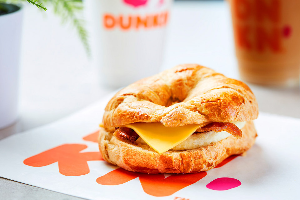 Food photography of a croissant sandwich for Dunkin Donuts Food photography of a croissant sandwich for Dunkin Donuts