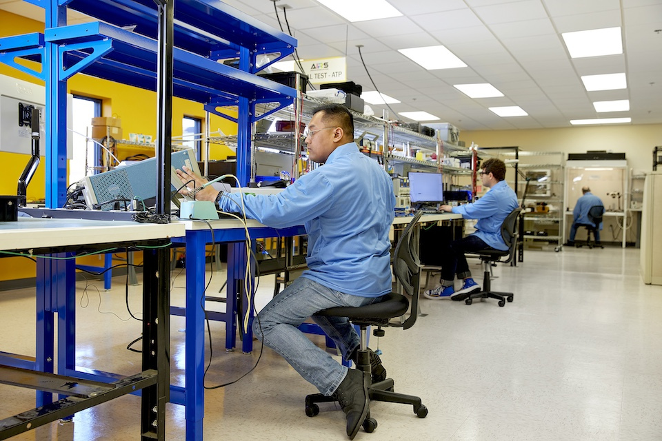 lifestyle photography of AIR work benches for AIRS of Hudson, NH.