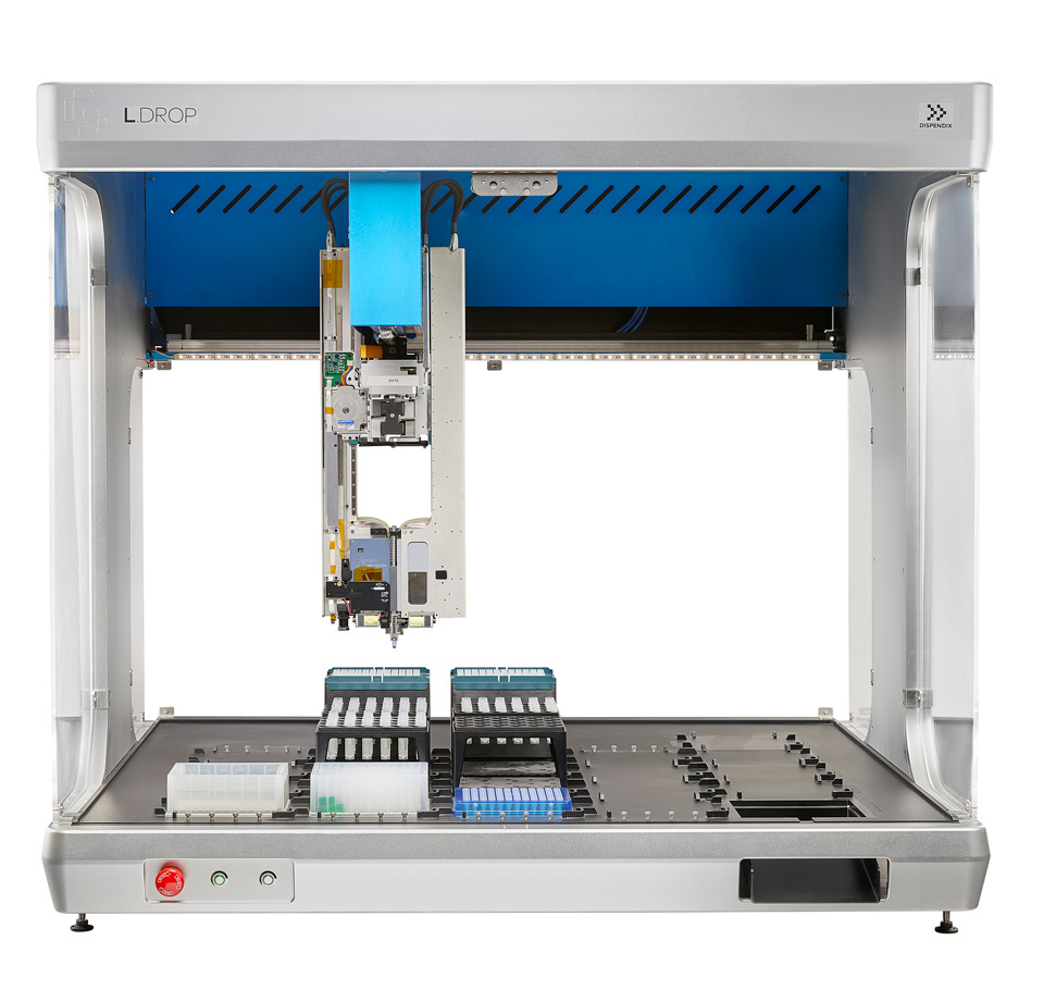 Commercial product photography of Dispendix's L Drop Liquid Handler Workstation for Dispendix in Boston, MA