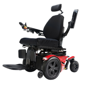 Commercial product photography of Power Wheelchair, chair closeup, for Product Insight of Boxborough, MA