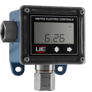 Commercial product photography of United Electric Controls Excela Pressure and Temperature Electronic Switch for United Electrics of Watertown, MA