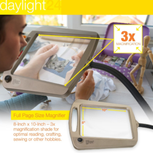 Consumer photography of Daylight24s Magnifier Lamp Infographic for Daylight 24 of Andover, MA