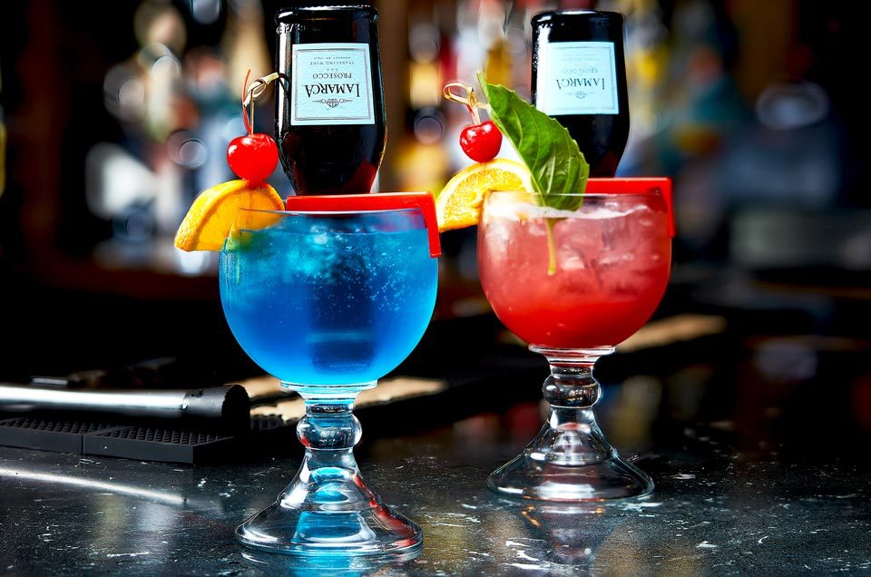 food photography of two cocktails