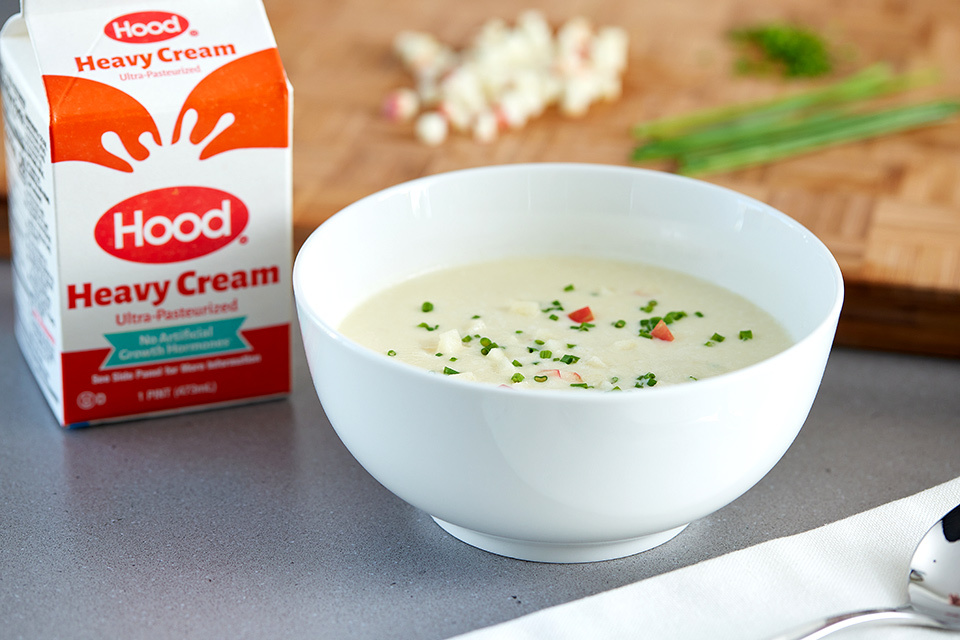 lifestyle photography Bowl of soup photographed for Hood Dairy