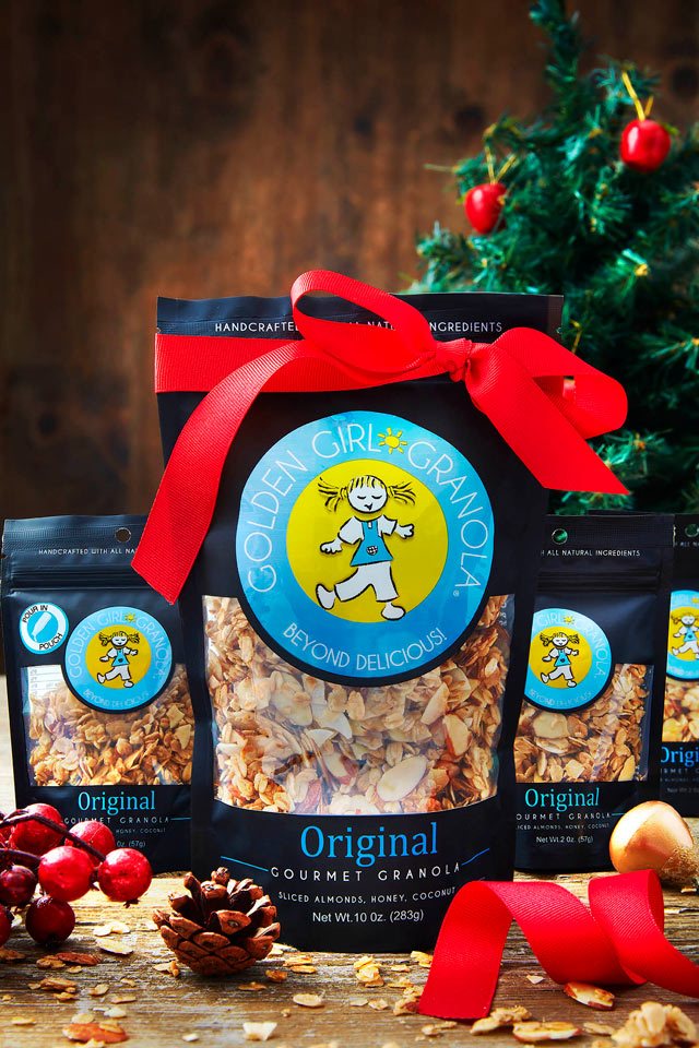 food photography of Golden girl granola lineup for Golden Girl Granola of  Shirley, MA