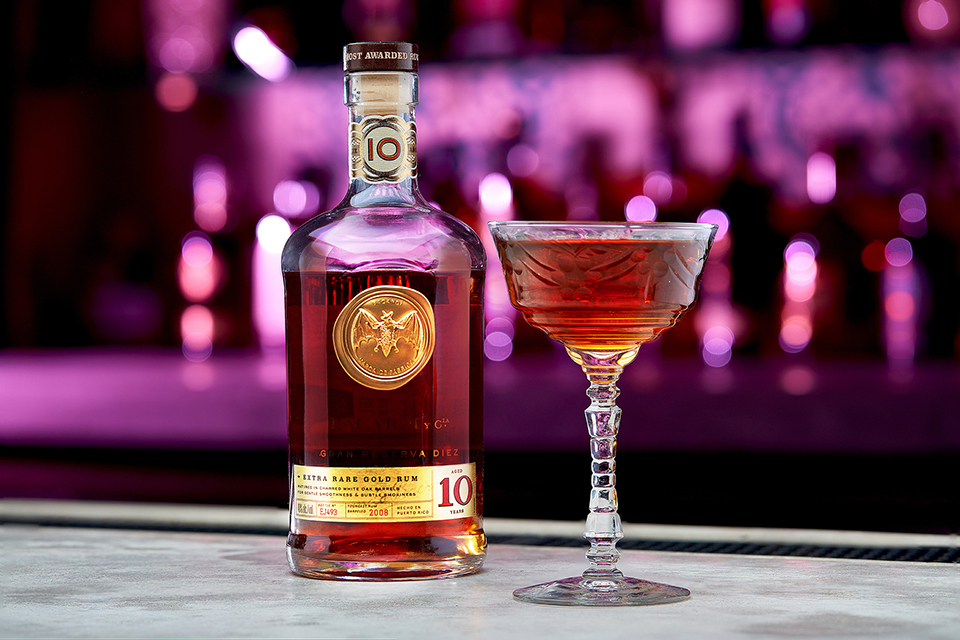 food photogrpahy of a glass of rum photographed for Guztazo Cuban Kitchen &amp; Bar in  Waltham, MA