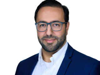 man headshot with white background for headshot photography at Perceptive in Burlington, MA