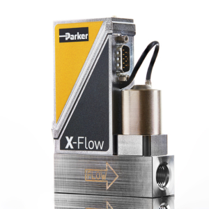 Commercial product photography of Parker Hannifin Precision Fluidics' X-Flow Mass Flow Controller for Parker Hannifin in Woburn, MA