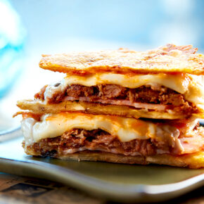 food photography of a toston sandwich photographed for Guztazo Cuban Kitchen &amp; Bar in  Waltham, MA